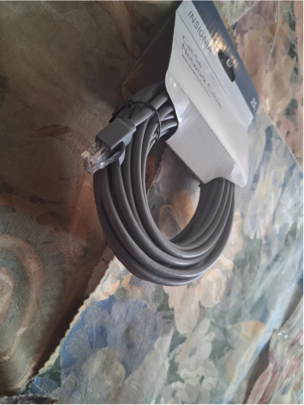 Insignia Cat-5e Network Cable 25 ft Gray RJ-45 Snagless Connectors